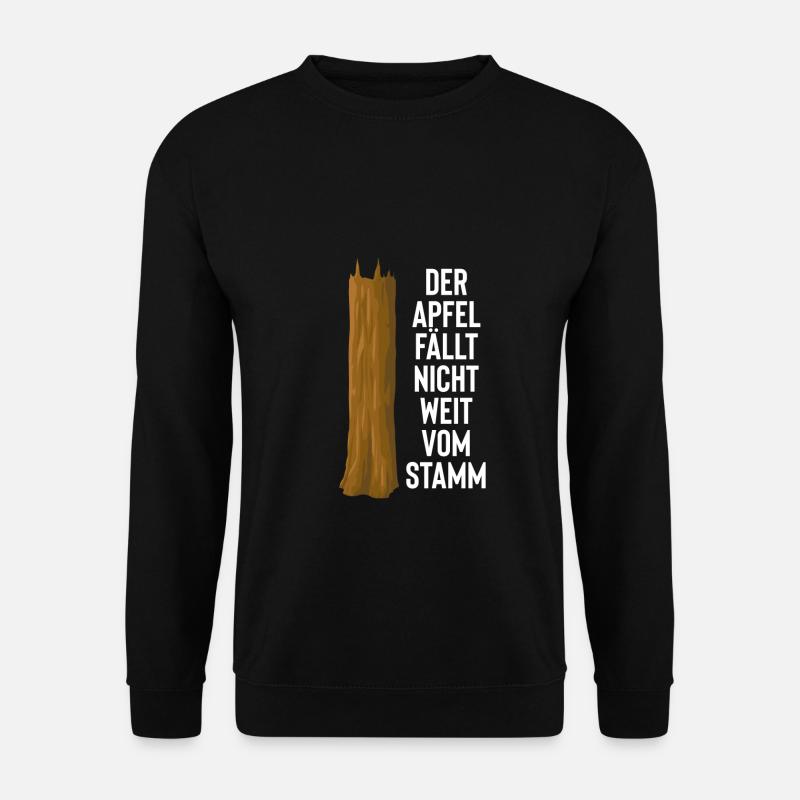Vater Sohn Partnerlook Apfel Stamm Sprichwort V1 - Unisex Pullover - Schwarz