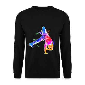 Breakdance gift gift idea - Unisex Sweatshirt - black - Front - Alina (178cm) & Michal (187cm)