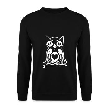 Animaux Animaux Amour des animaux Nature Hibou - Sweat-shirt Unisexe - noir - Devant - Alina (178cm) & Michal (187cm)