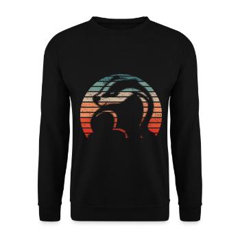 Rétro 1990- 1000 000 000 000 - Sweat-shirt Unisexe - noir - Devant - Alina (178cm) & Michal (187cm)
