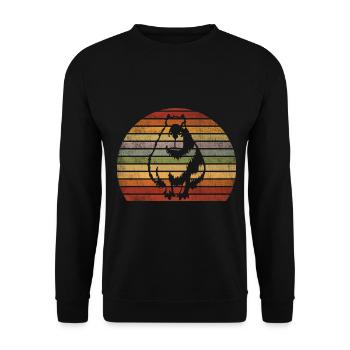 Retro Capybara Vintage Cochon d’eau rongeur - Sweat-shirt Unisexe - noir - Devant - Alina (178cm) & Michal (187cm)