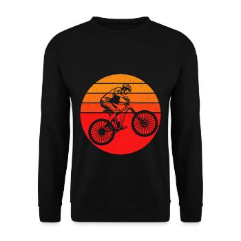 MTB - Vintage Mountain Bike MTB Bike Fahrer Gesche - Unisex Pullover - Schwarz - Vorne - Alina (178cm) & Michal (187cm)