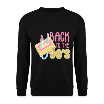 90s 90er - Unisex Pullover - Schwarz - Vorne - Alina (178cm) & Michal (187cm)