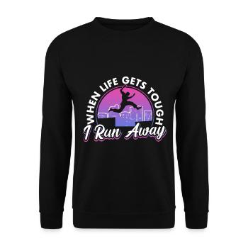 Parkour Freerunning Traceur - Unisex Pullover - Schwarz - Vorne - Alina (178cm) & Michal (187cm)