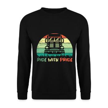 Truck Driver Motorists Motor vehicles - Unisex Sweatshirt - black - Front - Alina (178cm) & Michal (187cm)