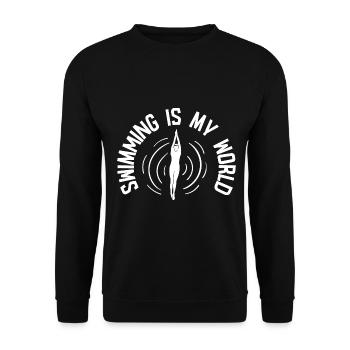 Schwimmer Schwimmen 50 Meter Bahn - Unisex Pullover - Schwarz - Vorne - Alina (178cm) & Michal (187cm)