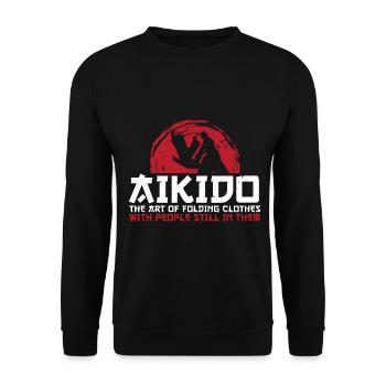 Aikido Martial Arts Gift - Unisex Sweatshirt - black - Front - Alina (178cm) & Michal (187cm)