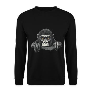 Gorilla - Unisex Pullover - Schwarz - Vorne - Alina (178cm) & Michal (187cm)