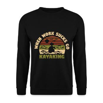 Kayak Boat Canoe Paddle Boat Double Paddle - Unisex Sweatshirt - black - Front - Alina (178cm) & Michal (187cm)