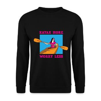 Kayak Boat Canoe Paddle Boat Double Paddle - Unisex Sweatshirt - black - Front - Alina (178cm) & Michal (187cm)