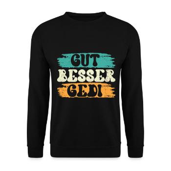 Gut Besser Gedi Taufged Firmgedi - Unisex Pullover - Schwarz - Vorne - Alina (178cm) & Michal (187cm)