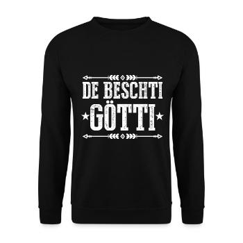 De Beschti Götti Bescht Göti - Unisex Pullover - Schwarz - Vorne - Alina (178cm) & Michal (187cm)