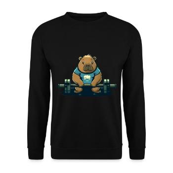 Capybara Bodybuilder - Unisex Pullover - Schwarz - Vorne - Alina (178cm) & Michal (187cm)
