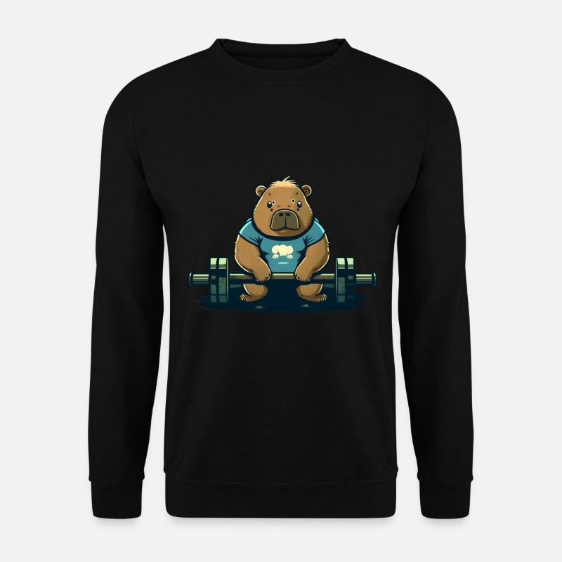 Capybara Bodybuilder - Unisex Pullover - Schwarz