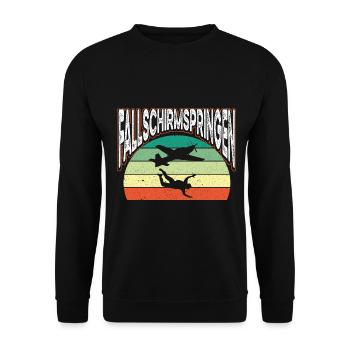 Fallschirmspringen Fallschirm Luftsport - Unisex Pullover - Schwarz - Vorne - Alina (178cm) & Michal (187cm)