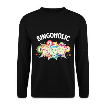 Bingoholic Funny Lucky Gambling - Unisex Pullover - Schwarz - Vorne - Alina (178cm) & Michal (187cm)