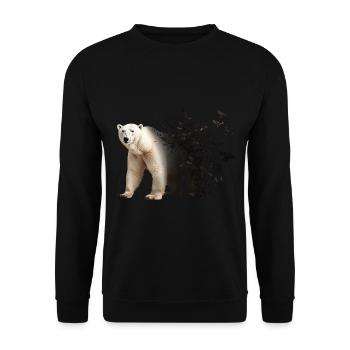 Ours blanc - Sweat-shirt Unisexe - noir - Devant - Alina (178cm) & Michal (187cm)