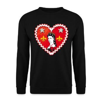 61 Lebkuchenherz Kaiserin Elisabeth Portrait - Unisex Pullover - Schwarz - Vorne - Alina (178cm) & Michal (187cm)