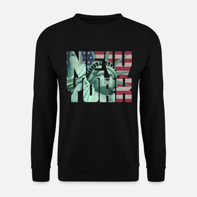 New York Freiheitsstatue Liberty USA Flagge Fahne - Unisex Pullover - Schwarz