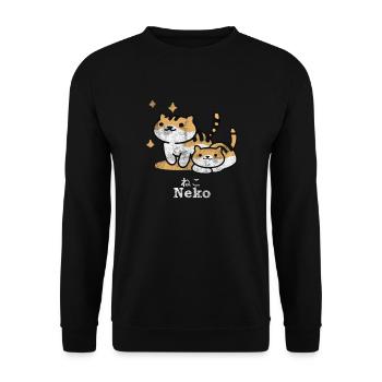 Neko anime japon chat kawaii otaku cadeau - Sweat-shirt Unisexe - noir - Devant - Alina (178cm) & Michal (187cm)