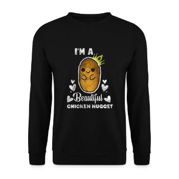 Chicken Nugget - Unisex Pullover - Schwarz - Vorne - Alina (178cm) & Michal (187cm)