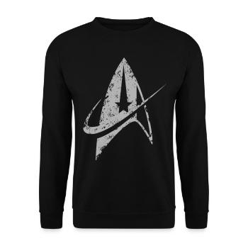 Star Trek Discovery Delta Abzeichen - Unisex Pullover - Schwarz - Vorne - Alina (178cm) & Michal (187cm)