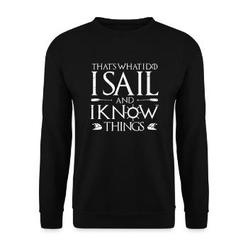 Segelboot - Unisex Pullover - Schwarz - Vorne - Alina (178cm) & Michal (187cm)