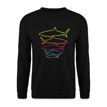 requins - Sweat-shirt Unisexe - noir - Devant - Alina (178cm) & Michal (187cm)