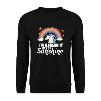 Unicorn Unicorn Rainbow Sunshine Gift - Sweat-shirt Unisexe - noir - Devant - Alina (178cm) & Michal (187cm)