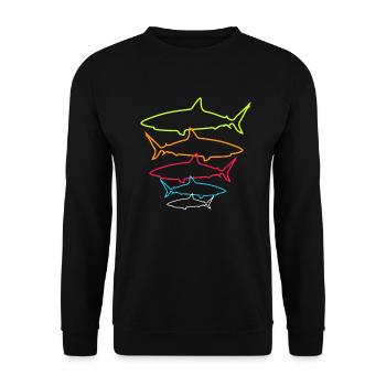 Requins Hai Shark Cadeau de mer plongeur de requins - Sweat-shirt Unisexe - noir - Devant - Alina (178cm) & Michal (187cm)