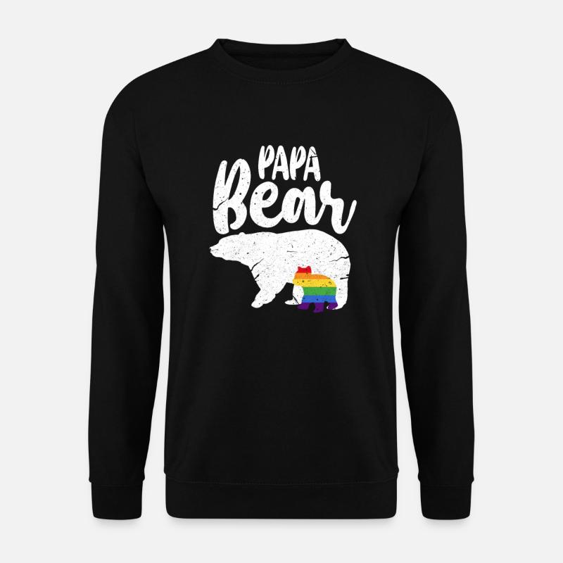 Bär LGBT Papa Bear Gay Pride Regenbogen Geschenk - Unisex Pullover - Schwarz