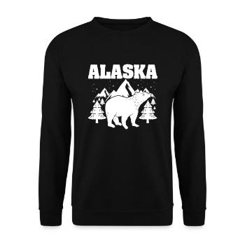 Ours Alaska Ours Ours Glace Pôle Nord Cadeau - Sweat-shirt Unisexe - noir - Devant - Alina (178cm) & Michal (187cm)
