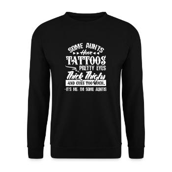 Aunt niece nephew tattoo sister aunt gift - Unisex Sweatshirt - black - Front - Alina (178cm) & Michal (187cm)