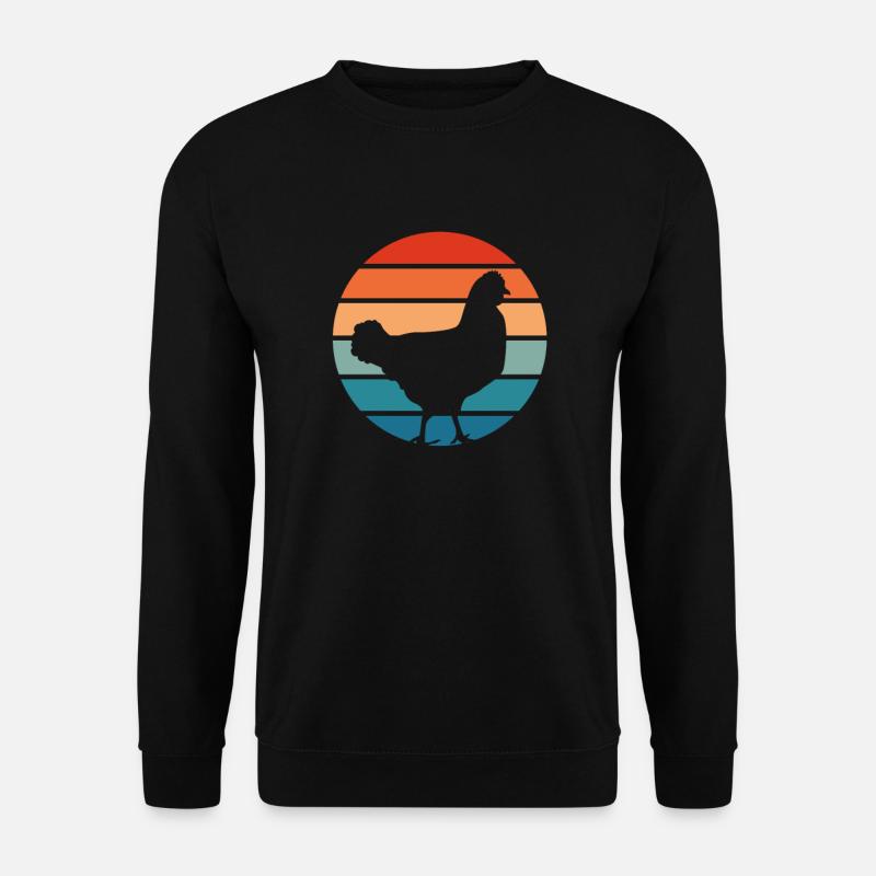 Huhn Hühner Hahn Bauernhof Landwirt Geschenk - Unisex Pullover - Schwarz