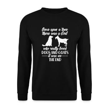 Goat goats dog dogs farmer's wife gift - Unisex Sweatshirt - black - Front - Alina (178cm) & Michal (187cm)