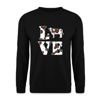 Kuh - Unisex Pullover - Schwarz - Vorne - Alina (178cm) & Michal (187cm)