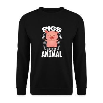 porc - Sweat-shirt Unisexe - noir - Devant - Alina (178cm) & Michal (187cm)