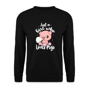 porc - Sweat-shirt Unisexe - noir - Devant - Alina (178cm) & Michal (187cm)
