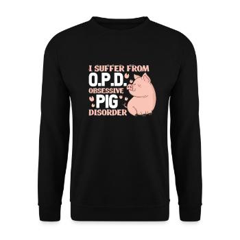 Schwein Schweine Sau Schweinchen Schweinefleisch - Unisex Pullover - Schwarz - Vorne - Alina (178cm) & Michal (187cm)