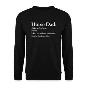 Horse Father Rider Equestrian Father's Day Gift - Unisex Sweatshirt - black - Front - Alina (178cm) & Michal (187cm)