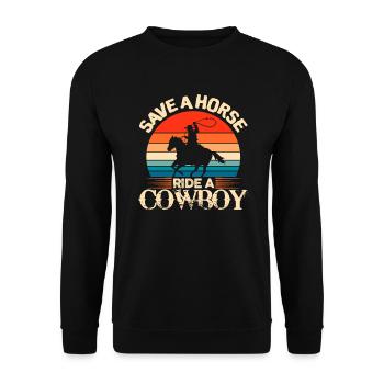 cowboy - Unisex Sweatshirt - black - Front - Alina (178cm) & Michal (187cm)