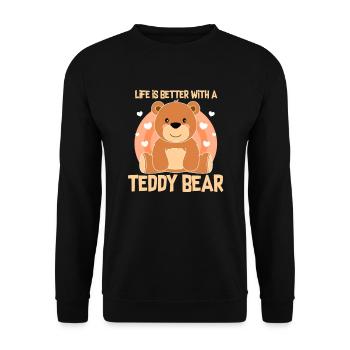 Ours en peluche en peluche cadeau ours cadeau - Sweat-shirt Unisexe - noir - Devant - Alina (178cm) & Michal (187cm)