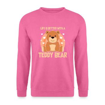 Teddybär - Unisex Pullover - Pink - Vorne