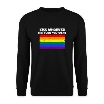 Cadeau de la fierté gaie du drapeau arc-en-ciel LGBT - Sweat-shirt Unisexe - noir - Devant - Alina (178cm) & Michal (187cm)
