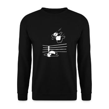 Panda Wrestling - Unisex Pullover - Schwarz - Vorne - Alina (178cm) & Michal (187cm)