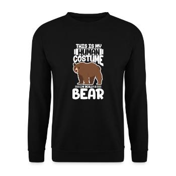 Bär Kostüm Bären Braunbär Halloween Geschenk - Unisex Pullover - Schwarz - Vorne - Alina (178cm) & Michal (187cm)
