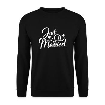 Just Married Wedding Marriage Marry Gift - Unisex Sweatshirt - black - Front - Alina (178cm) & Michal (187cm)