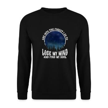 Wald - Unisex Pullover - Schwarz - Vorne - Alina (178cm) & Michal (187cm)
