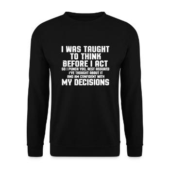 Sarcasm Funny Sarcastic Gift - Sweat-shirt Unisexe - noir - Devant - Alina (178cm) & Michal (187cm)
