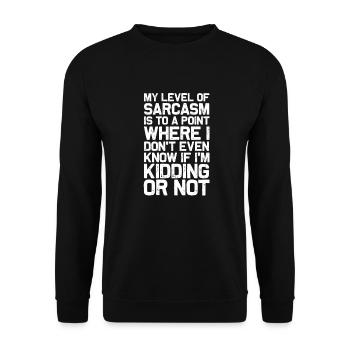 sarcasme - Sweat-shirt Unisexe - noir - Devant - Alina (178cm) & Michal (187cm)